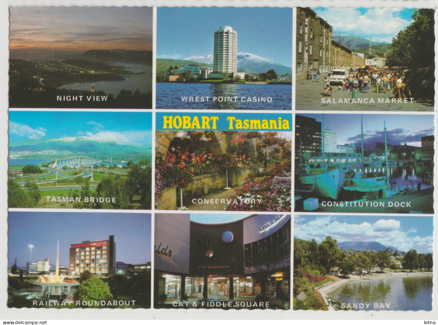 Australia TASMANIA TAS City Of HOBART Nucolorvue HBC9 Multiview Postcard C1970s - Hobart