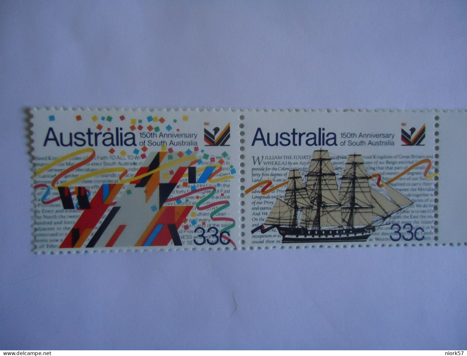 AUSTRALIA  PAIR MNH  STAMPS ANNIVERSARIES  SHIPS - Schiffe