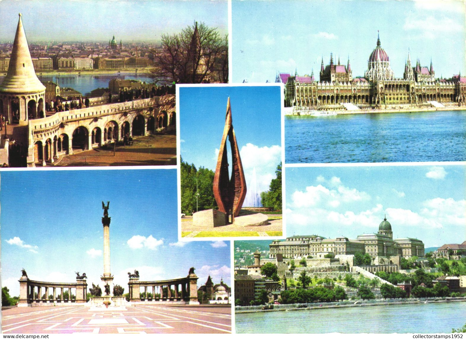 BUDAPEST, MULTIPLE VIEWS, ARCHITECTURE, MONUMENT, STATUE, FISHERMAN'S BASTION, PARLIAMENT, HUNGARY, POSTCARD - Hungary