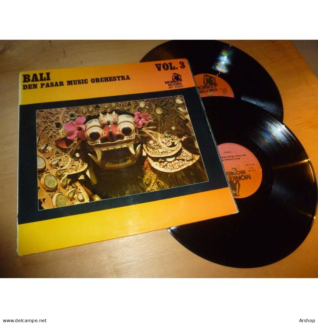 BALI - DEN PASAR MUSIC ORCHESTRA Volume 3 - GAMELAN INDONESIE - MONKEY Records 2Lp France - Musiques Du Monde