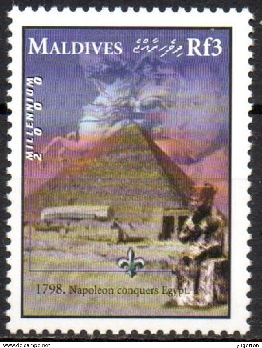 MALDIVES - 1v - MNH - Napoleon Conquers Egypt In 1798 - Horse - Pyramid - Egyptology - Lys - France - Egypt - Napoleón