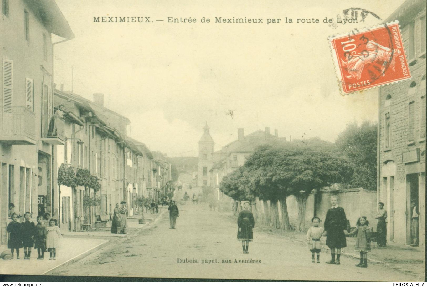 CPA CP Meximieux Entrée De Meximieux Par La Route De Lyon Dubois Papeterie Aux Avenières CAD 1910 - Unclassified