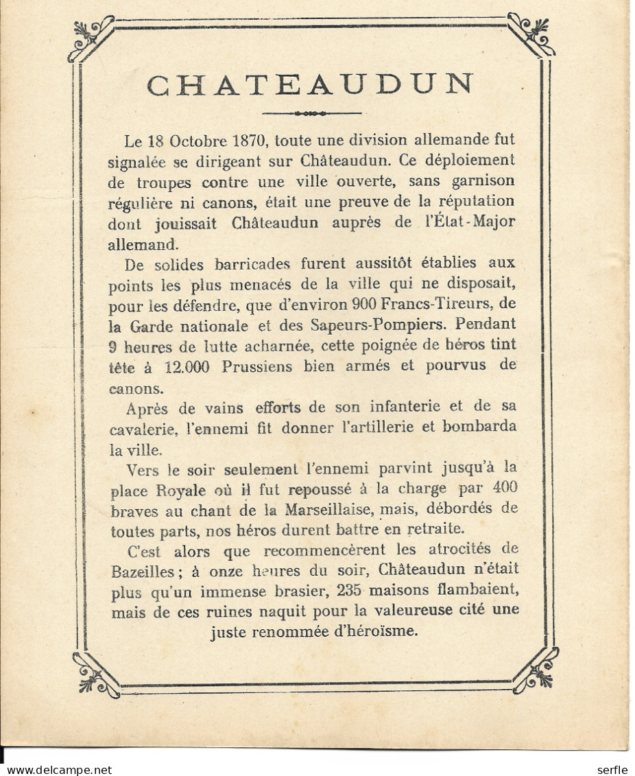 Vieux Papiers - Couverture Protège-Cahier - "Nos Villes Décorées" - Défense Héroïque De Chateaudun - Book Covers