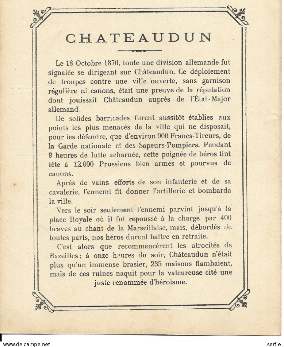 Vieux Papiers - Couverture Protège-Cahier - "Nos Villes Décorées" - Défense Héroïque De Chateaudun - Protège-cahiers