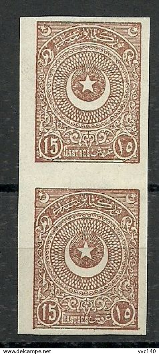 Turkey; 1923 1st Star&Crescent Issue Stamp 15 K. "Imperforate" ERROR - Unused Stamps