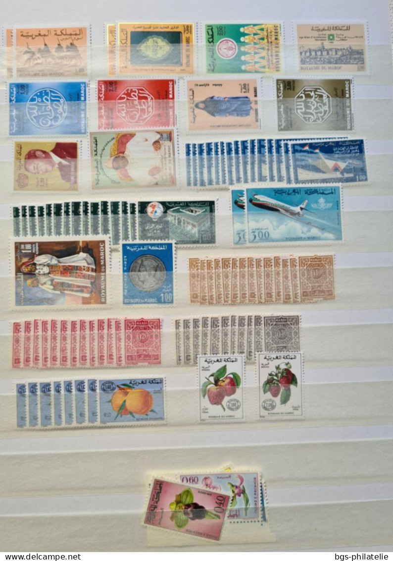 Stock de timbres neufs du Maroc.