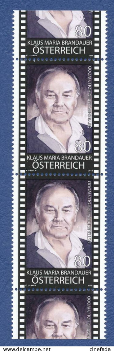 AUTRICHE Klaus Maria Brandauer Paire Verticale; Neufs**.  Cinéma, Film, Movie. - Cinema