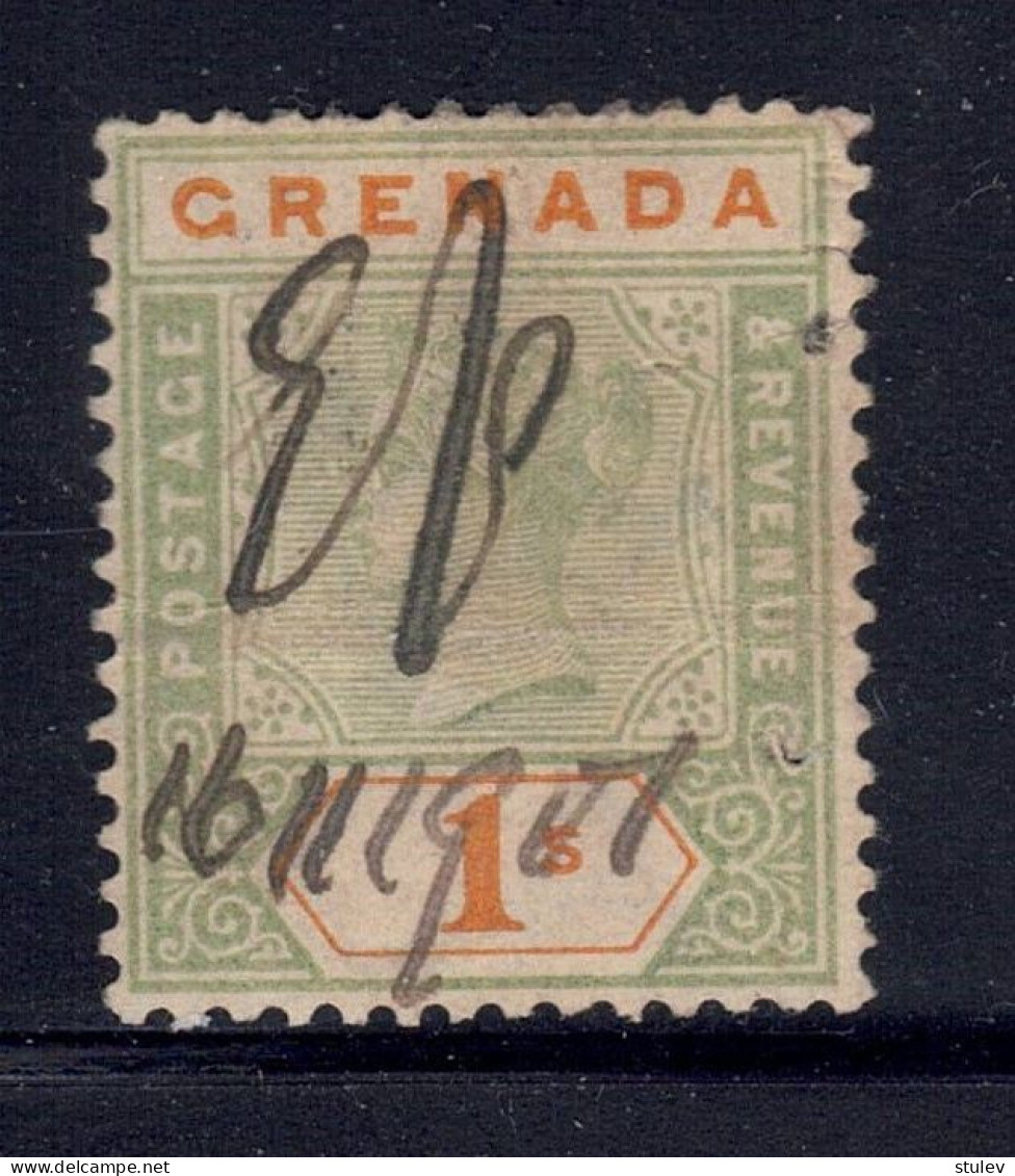Grenada 1895-99 - 1/ Green And Orange Queen Victoria - Used REVENUE Cancel - Grenada (...-1974)