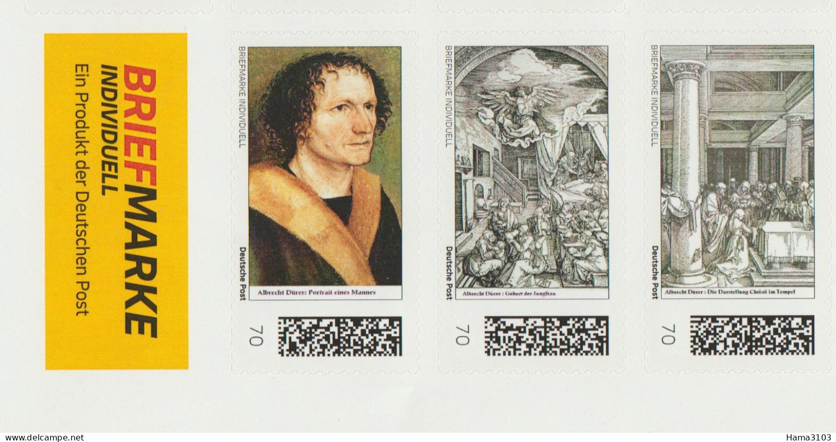 Albrecht Dürer , 20 Verschiedene Marken Individuell Deutschland Postfrisch , Gemälde Von Albrecht Dürer - Autres & Non Classés