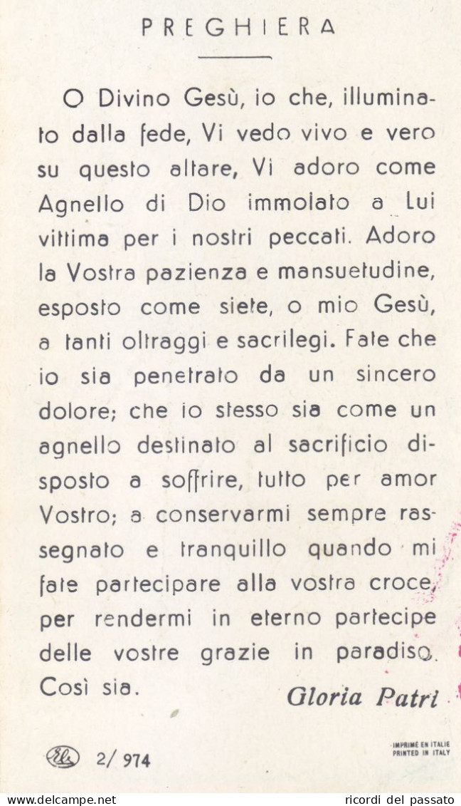 Santino Preghiera O Divino Gesu' - Serie Ele 2/974 - Santini