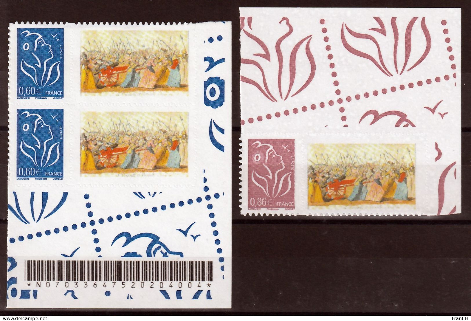 YT N° 3966A X2 + 3969A - Neufs ** - MNH - Autoadhesif - Autocollant - Personnalisé - Unused Stamps