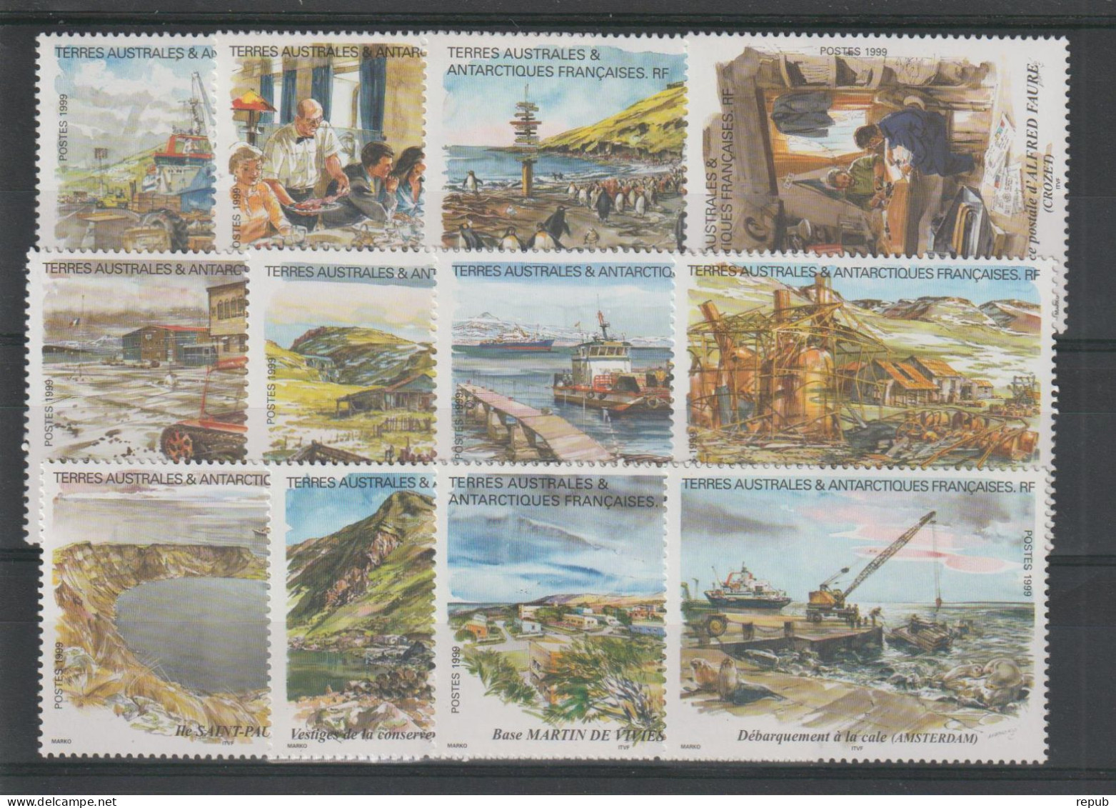 TAAF 1999 Timbres Issus Du Carnet De Voyage 248-259, 12 Val ** MNH - Unused Stamps