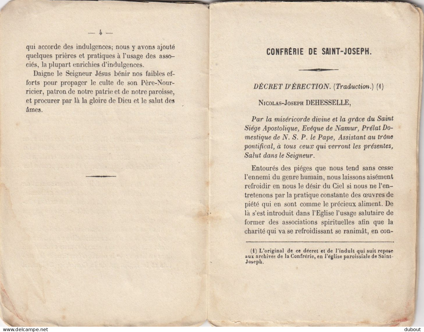 Namur: Manuel De La Confrérie De Saint Joseph 1859  (W43) - 1801-1900