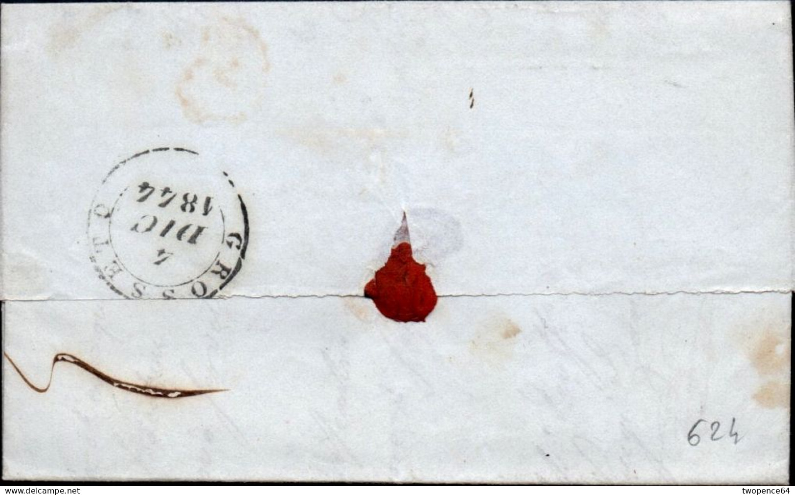 624 - LETTERA PREFILATELICA DA SIENA A GROSSETO 1844 - 1. ...-1850 Prephilately