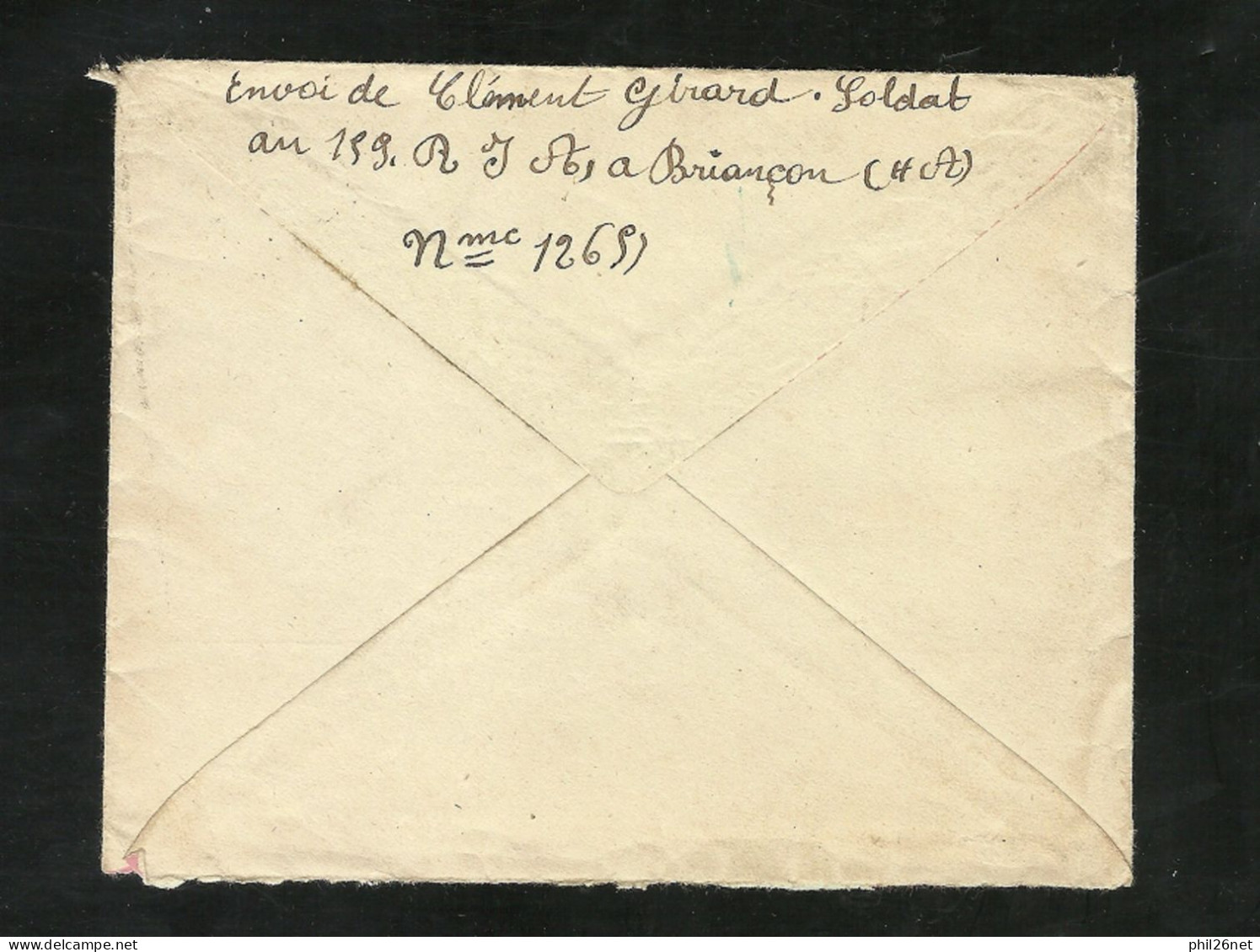 Lettre  De Briançon Sainte Catherine Le 14/02/1928 Avec F.M. 5 Avec Griffe Vaguemestre 159ème Régiment D'Infanterie B/TB - Lettres & Documents