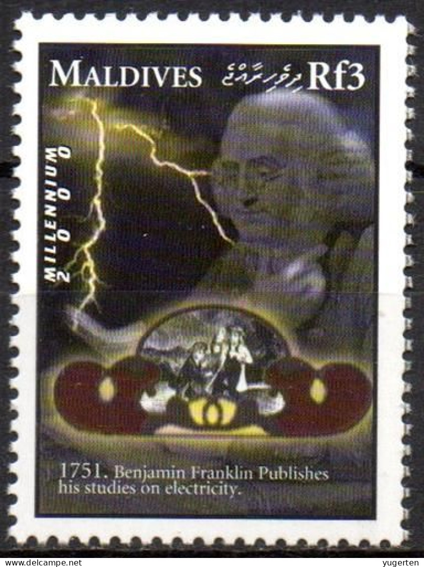 MALDIVES - 1v - MNH - Benjamin Franklin Energies Electricity Mathematics. Physics. Freemasonry. St. John Lodge. - Electricité