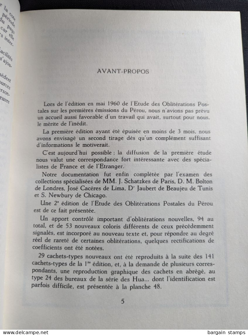Pérou - Oblitérations Postales De 1857 à 1873 - Georges Lamy Et Jacques-André Rinck - Audin  à Lyon -	1964 - Handbooks