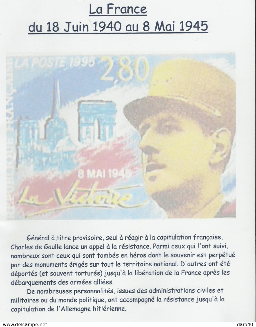 Une Collection De 64 Pages "La France Du 18 Juin 1940 Au 8 Mai 1945" TTB - Lots & Serien