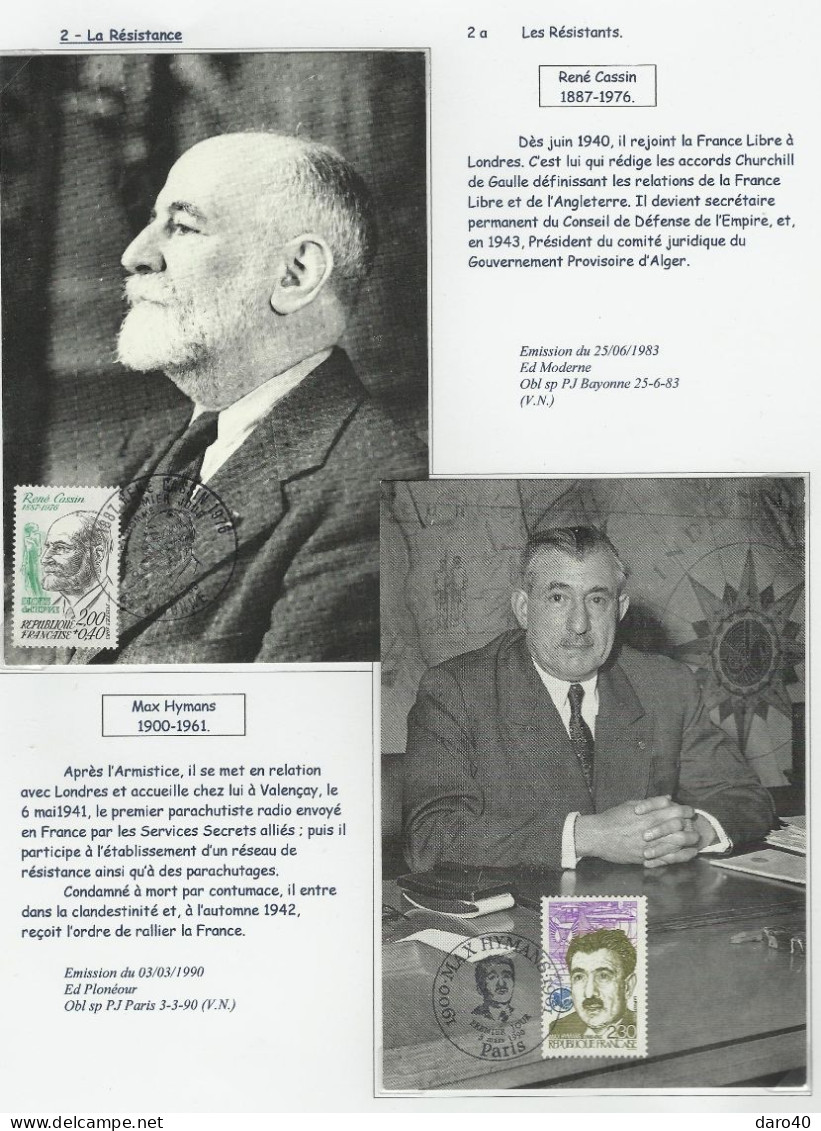 Une Collection De 64 Pages "La France Du 18 Juin 1940 Au 8 Mai 1945" TTB - Collezioni & Lotti