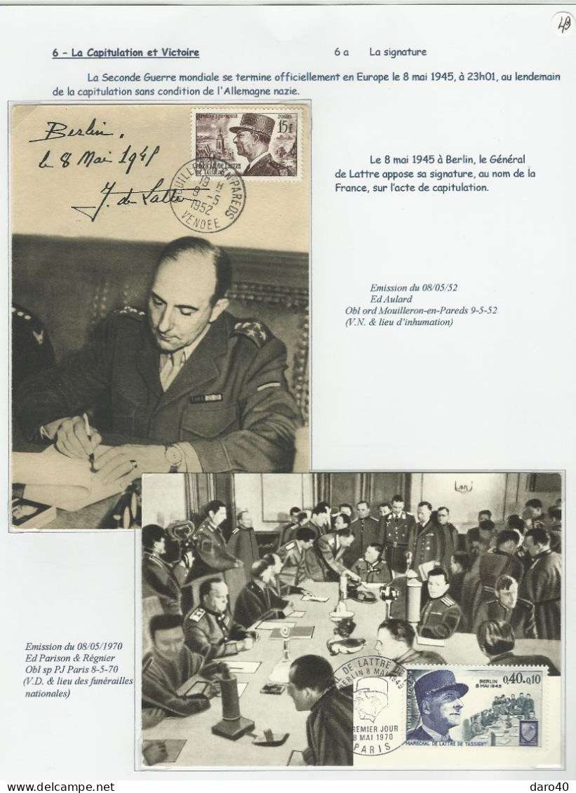 Une collection de 64 pages "La France du 18 juin 1940 au 8 mai 1945" TTB