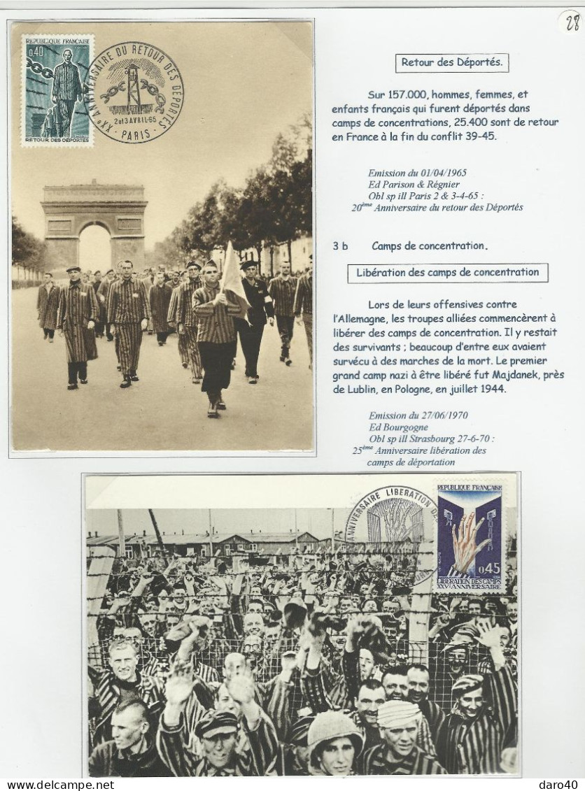 Une collection de 64 pages "La France du 18 juin 1940 au 8 mai 1945" TTB