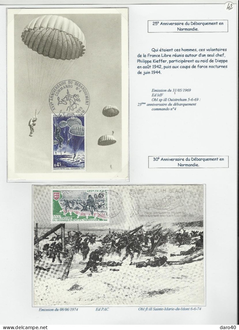 Une collection de 64 pages "La France du 18 juin 1940 au 8 mai 1945" TTB