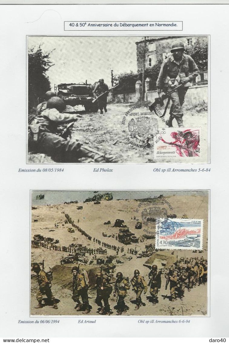 Une collection de 64 pages "La France du 18 juin 1940 au 8 mai 1945" TTB