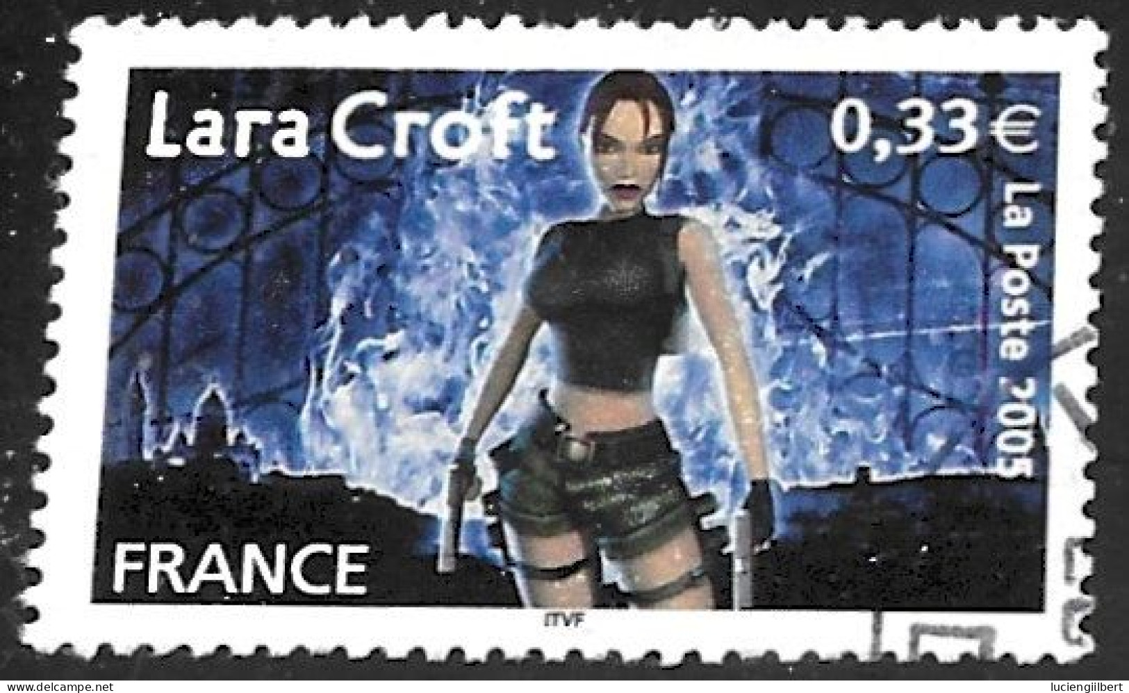 TIMBRE N° 3850   -   LARA CROFT -  OBLITERE  -  2005 - Used Stamps