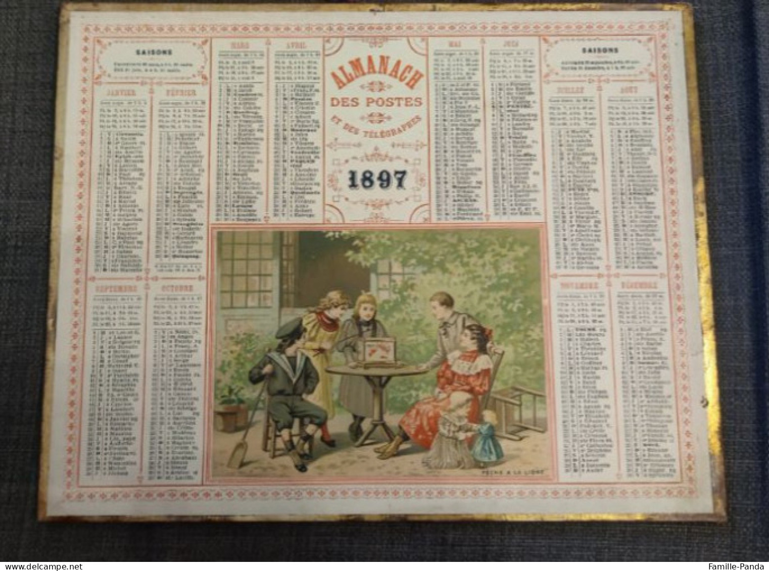 Calendrier PTT ALMANACH 1897 Des Postes Et Télégraphes 45 Loiret - Pêche à La Ligne - Grand Format : ...-1900