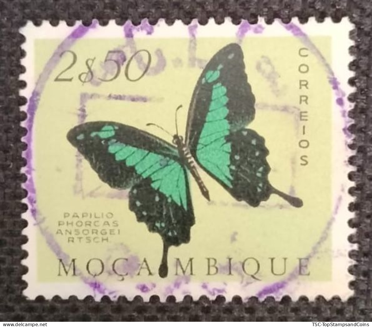 MOZPO0399U9 - Mozambique Butterflies  - 2$50 Used Stamp - Mozambique - 1953 - Mozambique