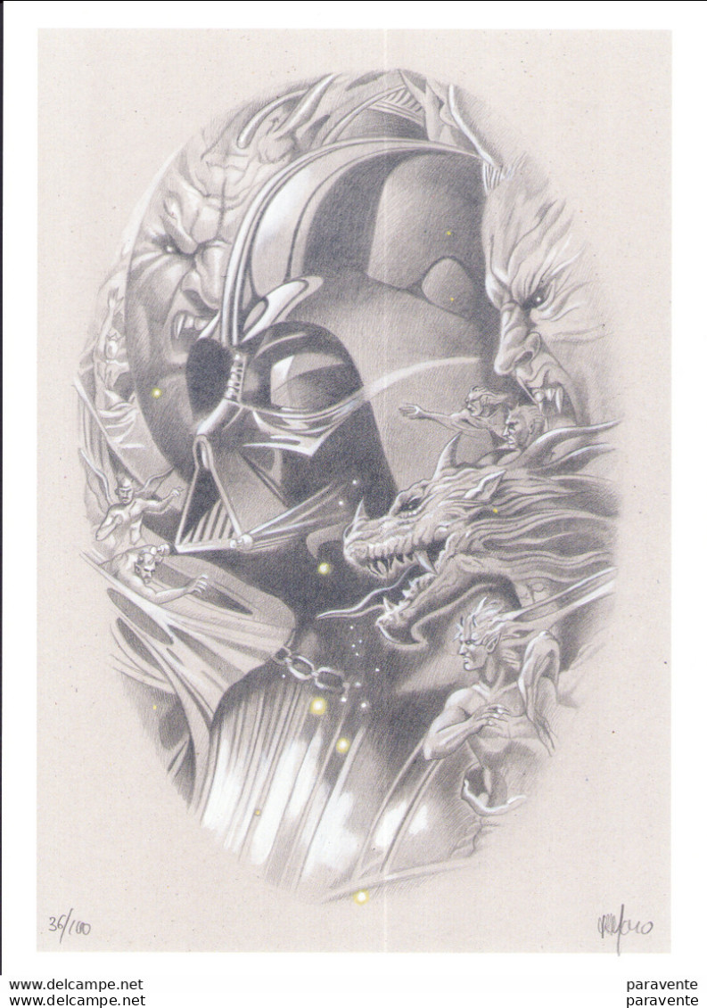 ALFARO REY : Exlibris Star Wars , DARK VADOR (ns) - Ilustradores A - C