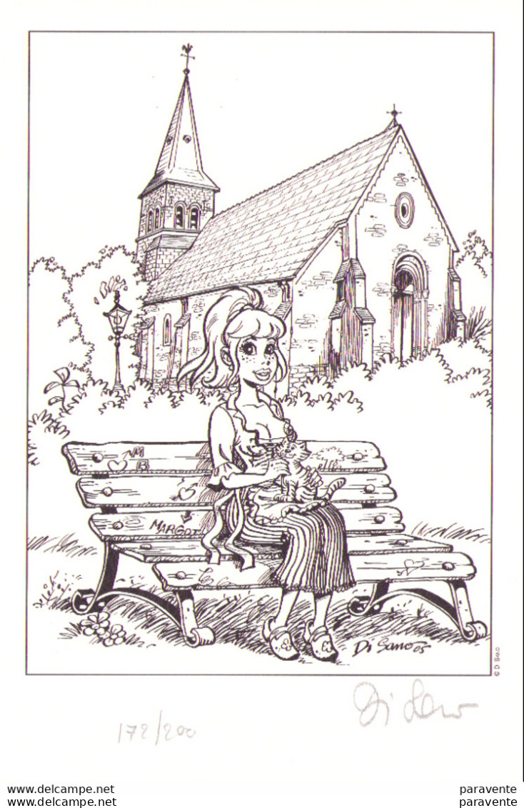 DI SANO : Exlibris "sur Le Banc" (ns) - Illustrators D - F