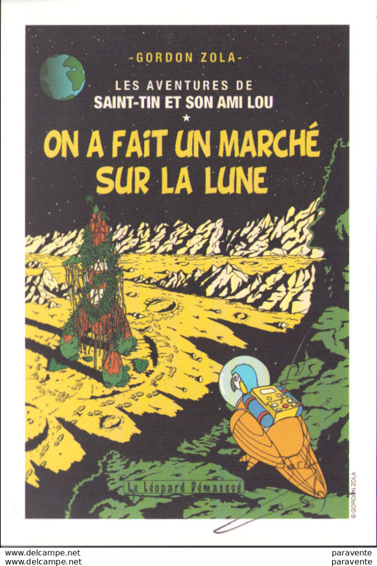 GORDON ZOLA : Exlibris  ON A FAIT UN MARCHE SUR LA LUNE  ( Tintin ) - Illustrateurs G - I