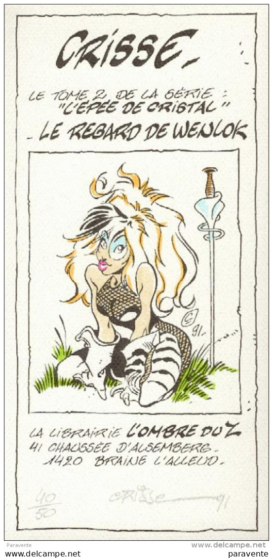 CRISSE : Exlibris Librairie OMBRE DU Z  1991  (ns) - Illustratori A - C