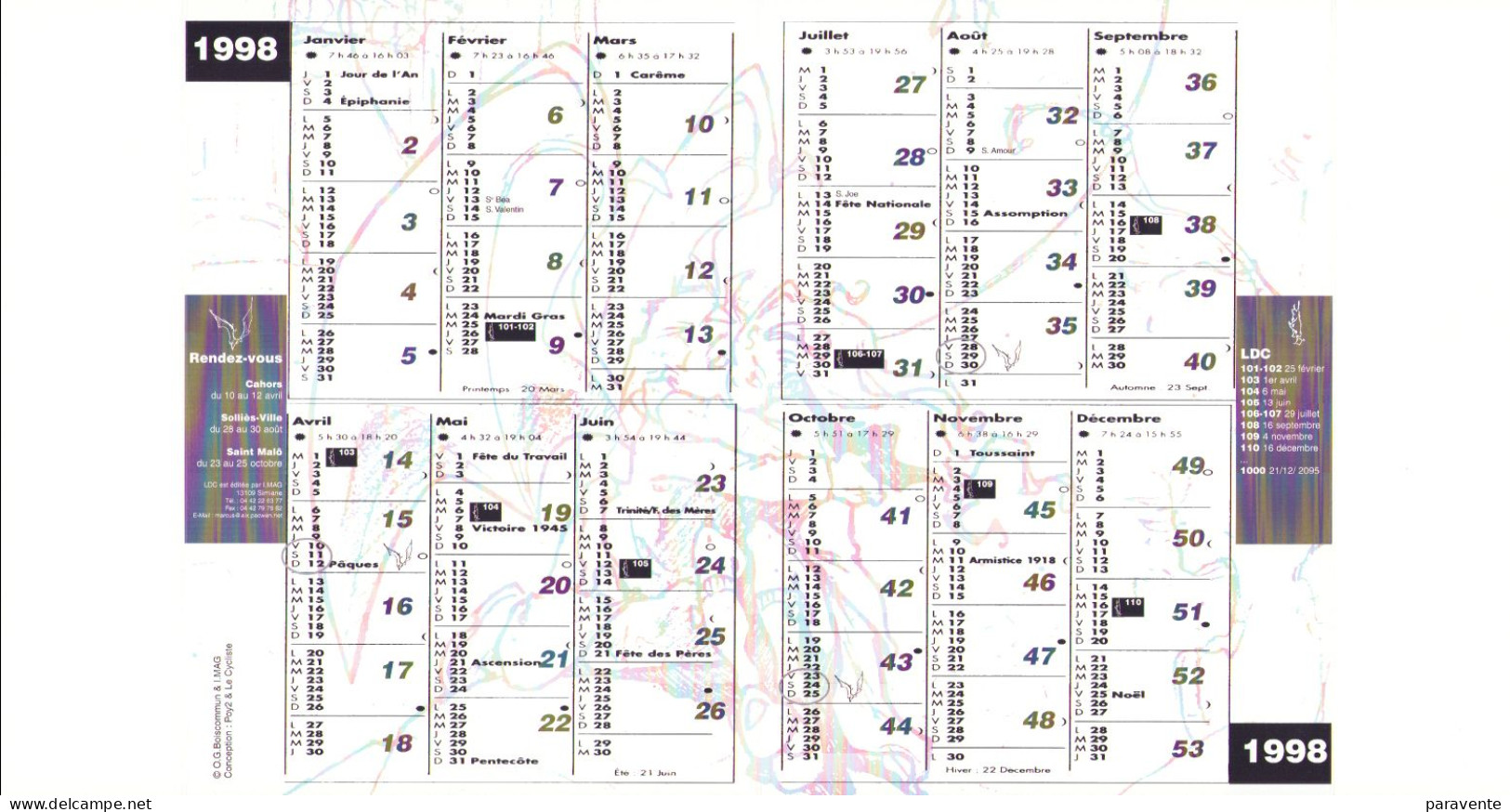 BOISCOMMUN : Calendrier 1998 Couverture Fanzine - Illustrateurs A - C