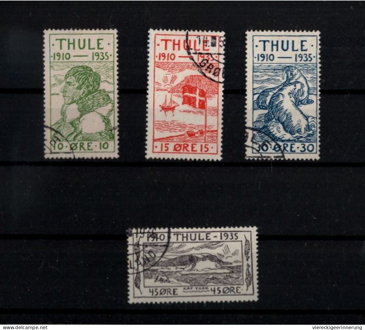 ! Lot Von 4 Briefmarken Thule, Grönland, 1935 - Thulé