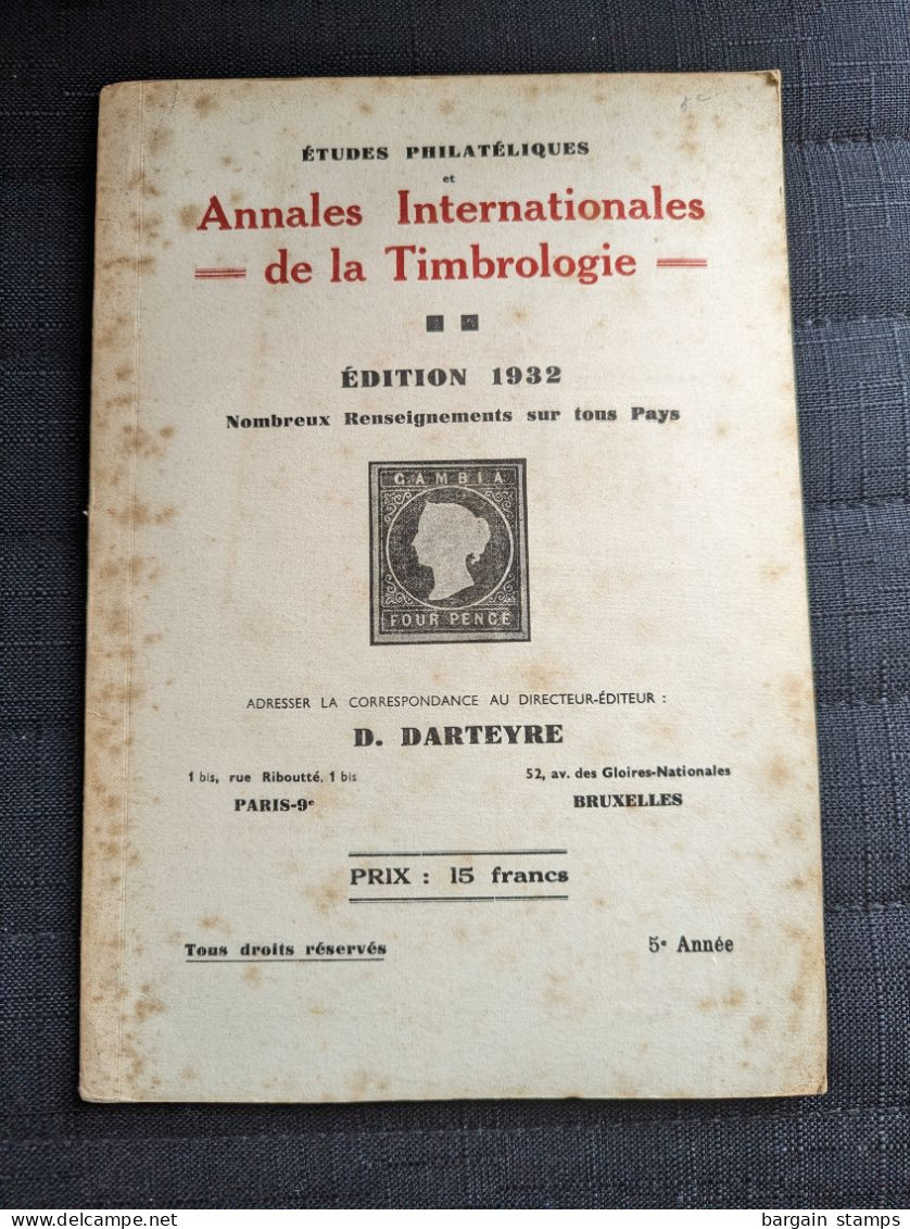 Annales Internationales De La Timbrologie - D. Darteyre - 1932 - Handboeken