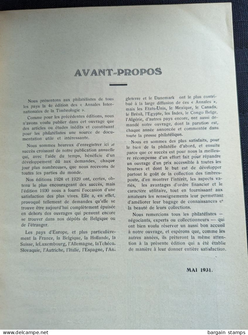 Annales Internationales De La Timbrologie - D. Darteyre - 1931 - Handboeken