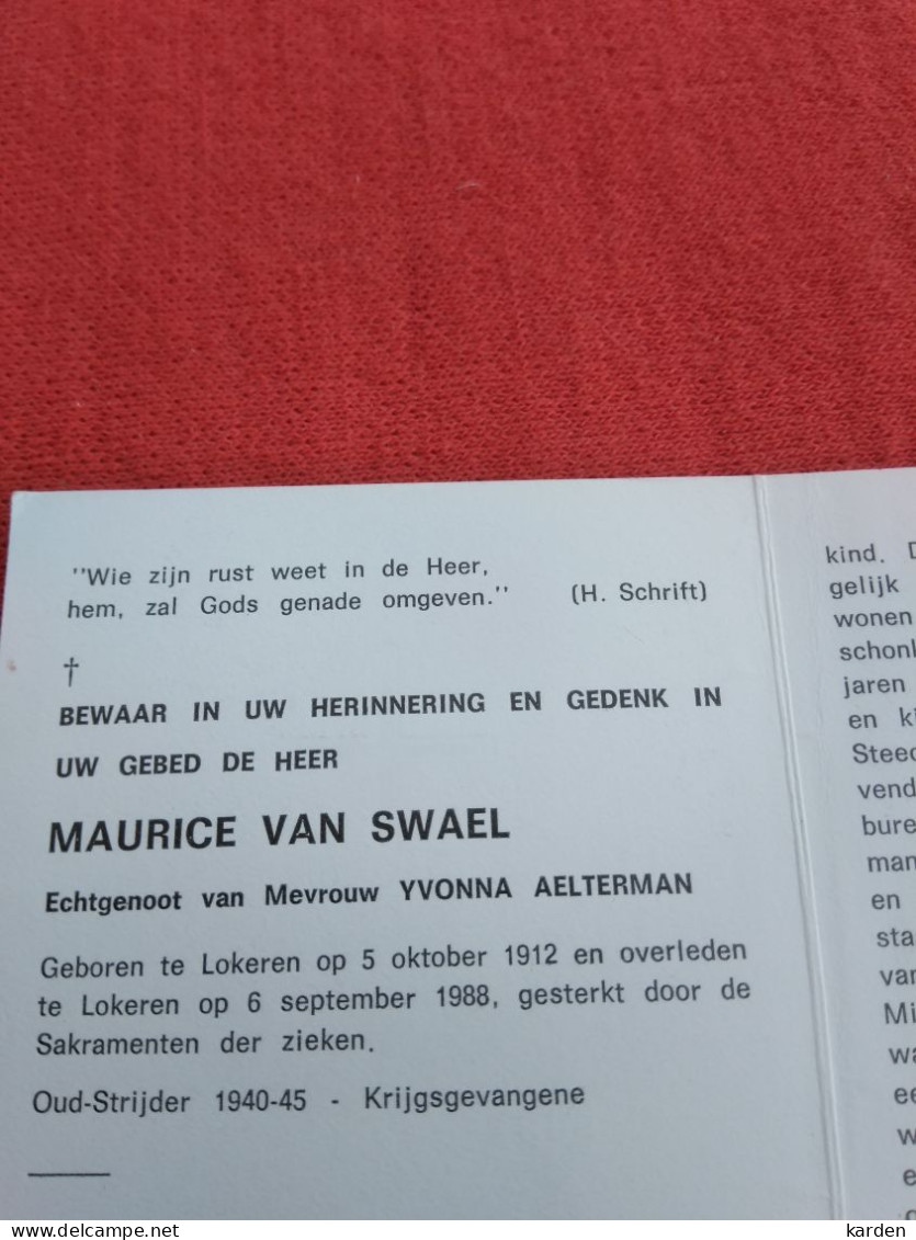 Doodsprentje Maurice Van Swael / Lokeren 5/10/1912 - 6/9/1977 ( Yvonna Aelterman ) - Religión & Esoterismo