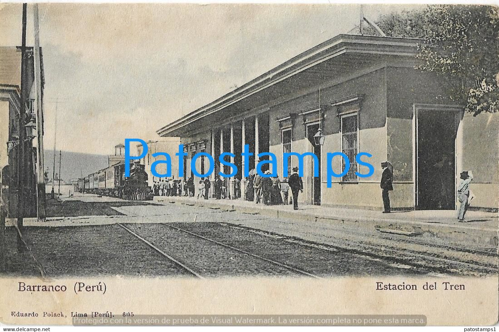 226090 PERU BARRANCO STATION TRAIN ESTACION DE TREN POSTAL POSTCARD - Peru