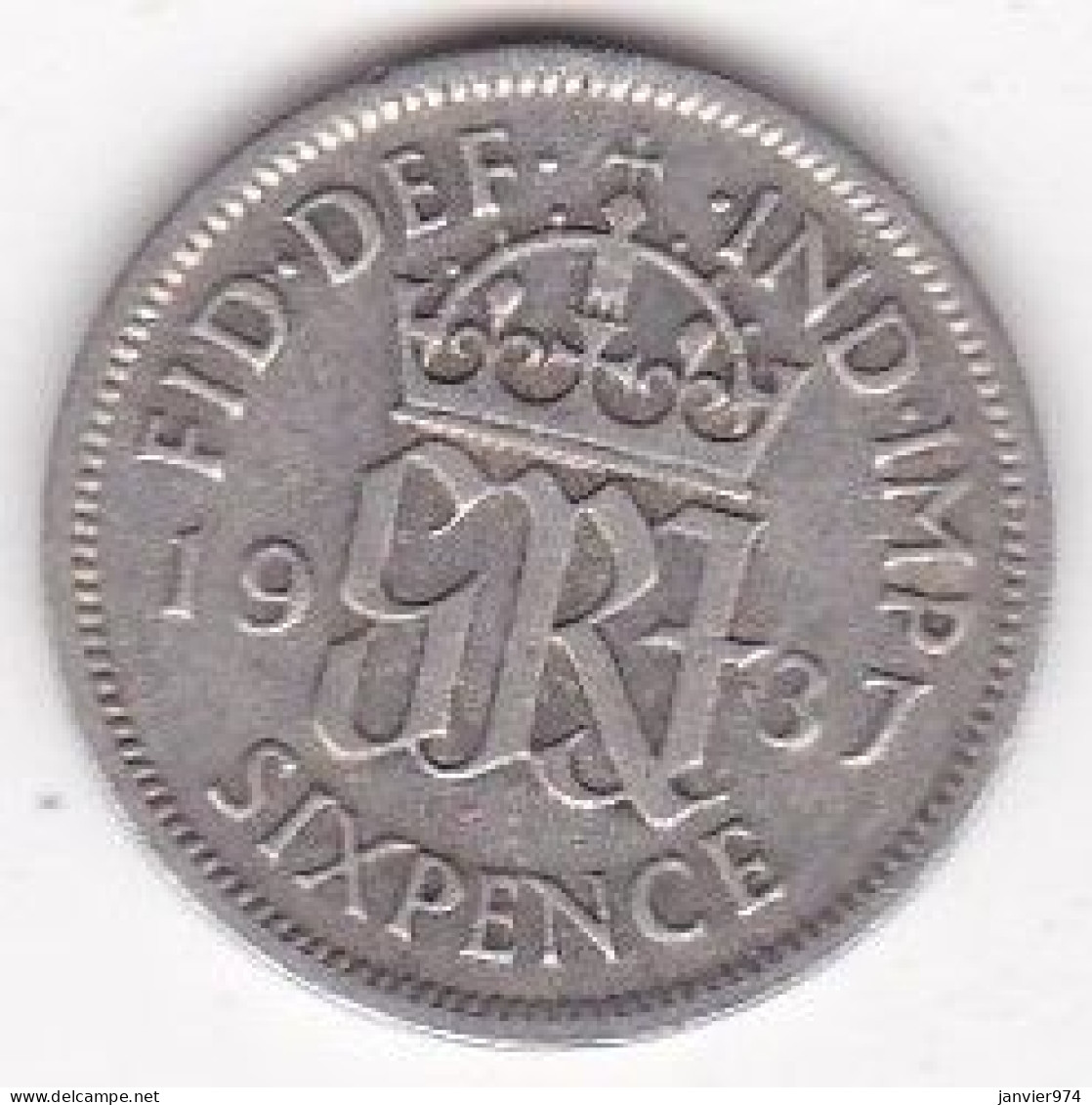 Grande Bretagne. 6 Pence 1937. George VI ,en Argent, KM# 852, TTB/VF - H. 6 Pence