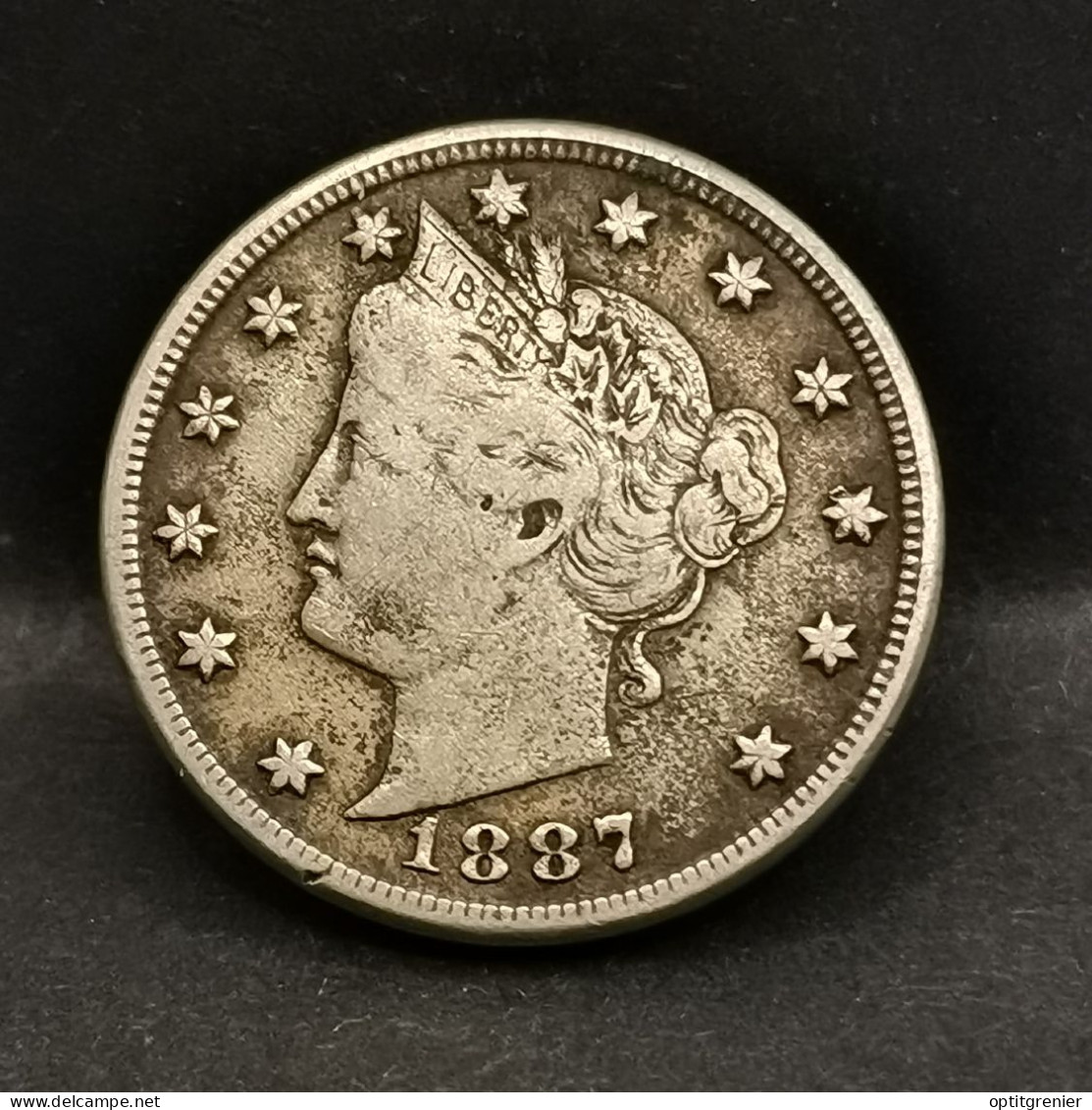 5 CENTS LIBERTY NICKEL Avec CENTS 1887 USA - 1883-1913: Liberty