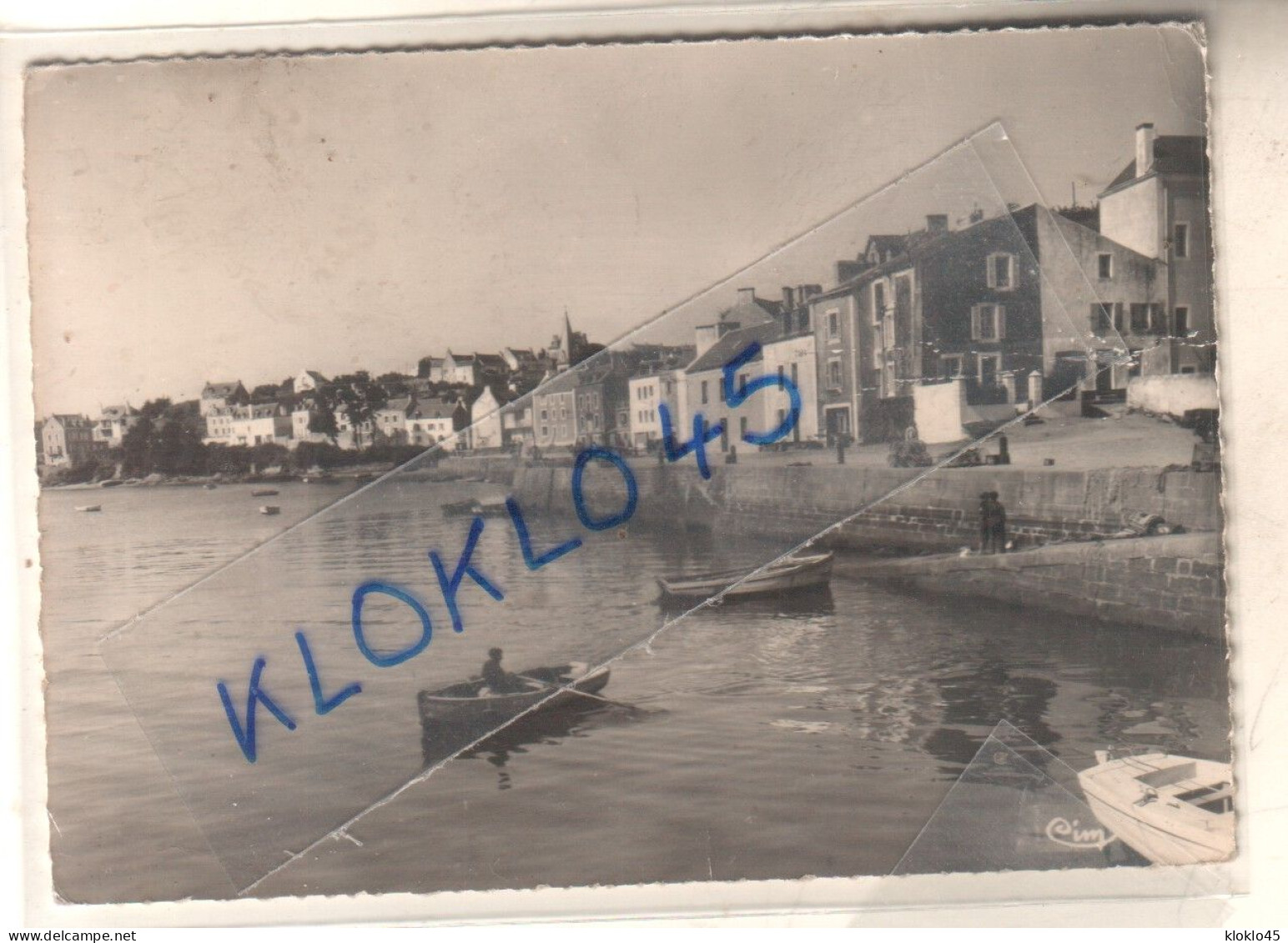 56 BELLE ILE En MER ( Morbihan  ) Port De Sauzon - Animé Barques Pêcheur - CPSM Cim N° 12 Généalogie - Belle Ile En Mer