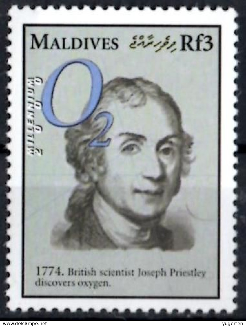 MALDIVES - 1v - MNH - Joseph Priestley - Physics - Oxygène Chemical Formula O2, Oxygen - Gas -Soda Water - Electricity - Physik