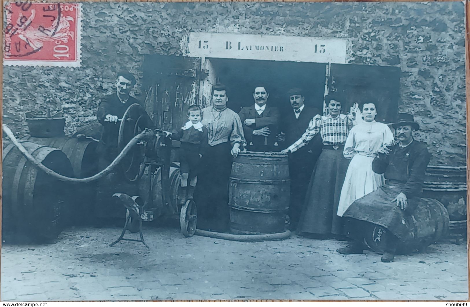 MARCHAND DE VINS LAUMONIER 3 RUE DES JEUNEURS PARIS CARTE PHOTO MAGASIN DEVANTURE - Fotos