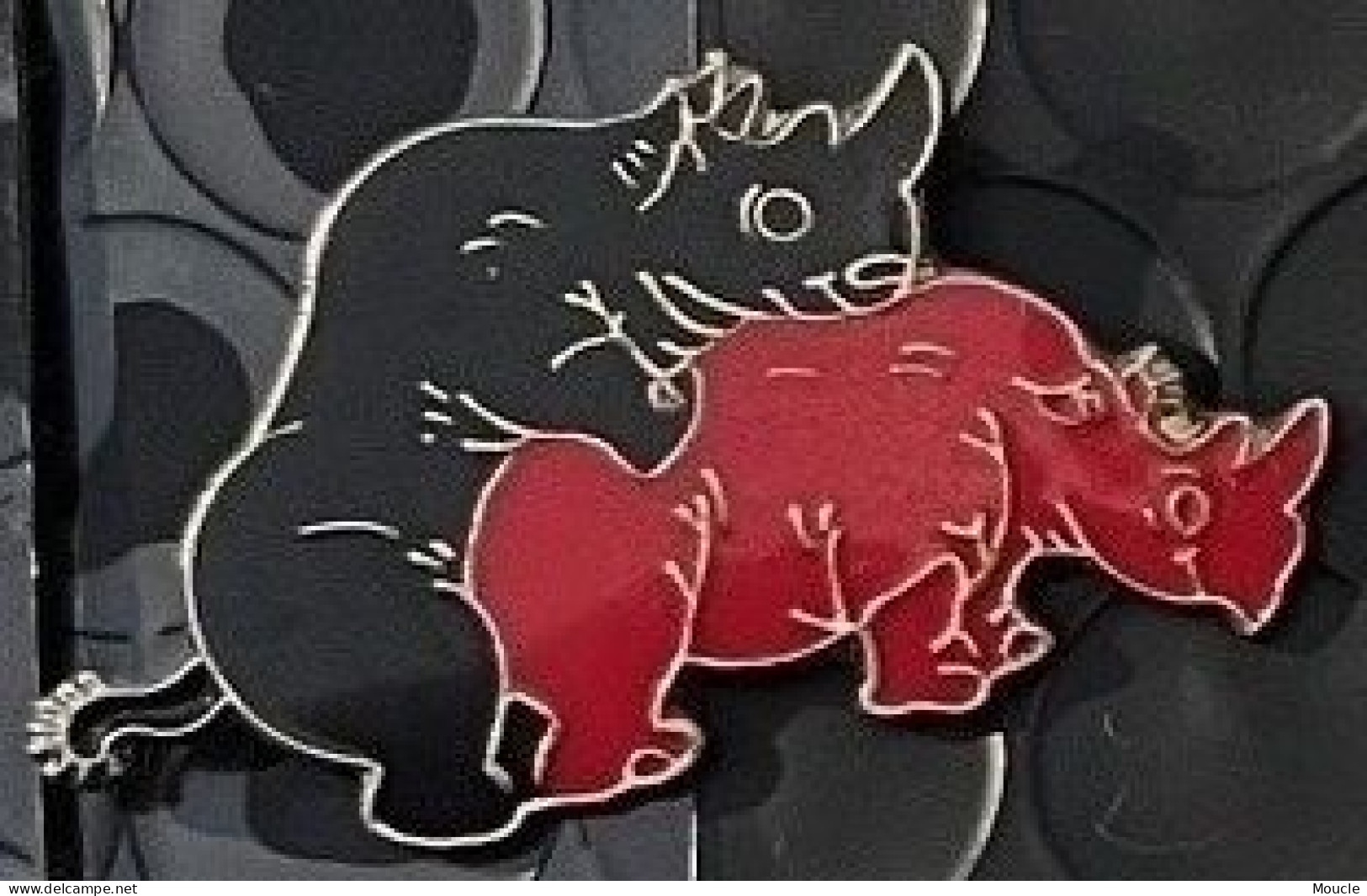 RHINOCEROS NOIR ET ROUGE - RED AND BLACK - RHINO - AMOUR - LOVE - (21) - Animales