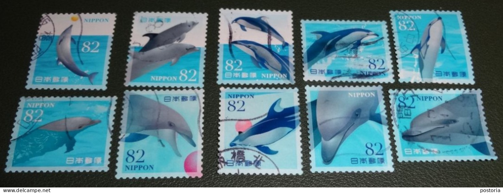 Nippon - Japan - 2019 - Michel 9723 Tm 9732 - Gebruikt - Used - Sea Life 3 - Dauphins - Dolfijn - Dolphin - Gebraucht