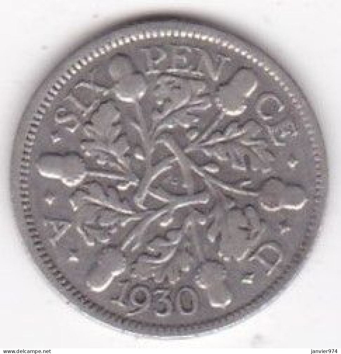 Grande Bretagne. 6 Pence 1930. George V, En Argent, KM# 832 , TTB/VF - H. 6 Pence