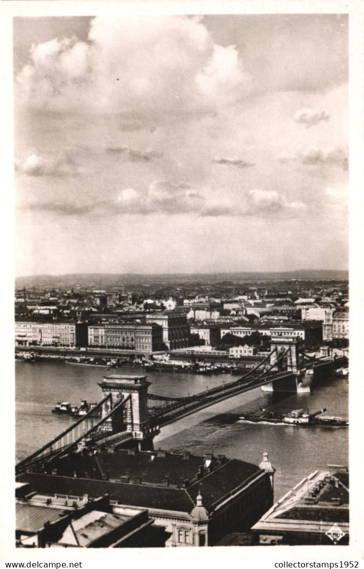 BUDAPEST, CHAINBRIDGE, ARCHITECTURE, SHIP, HUNGARY, POSTCARD - Hungary