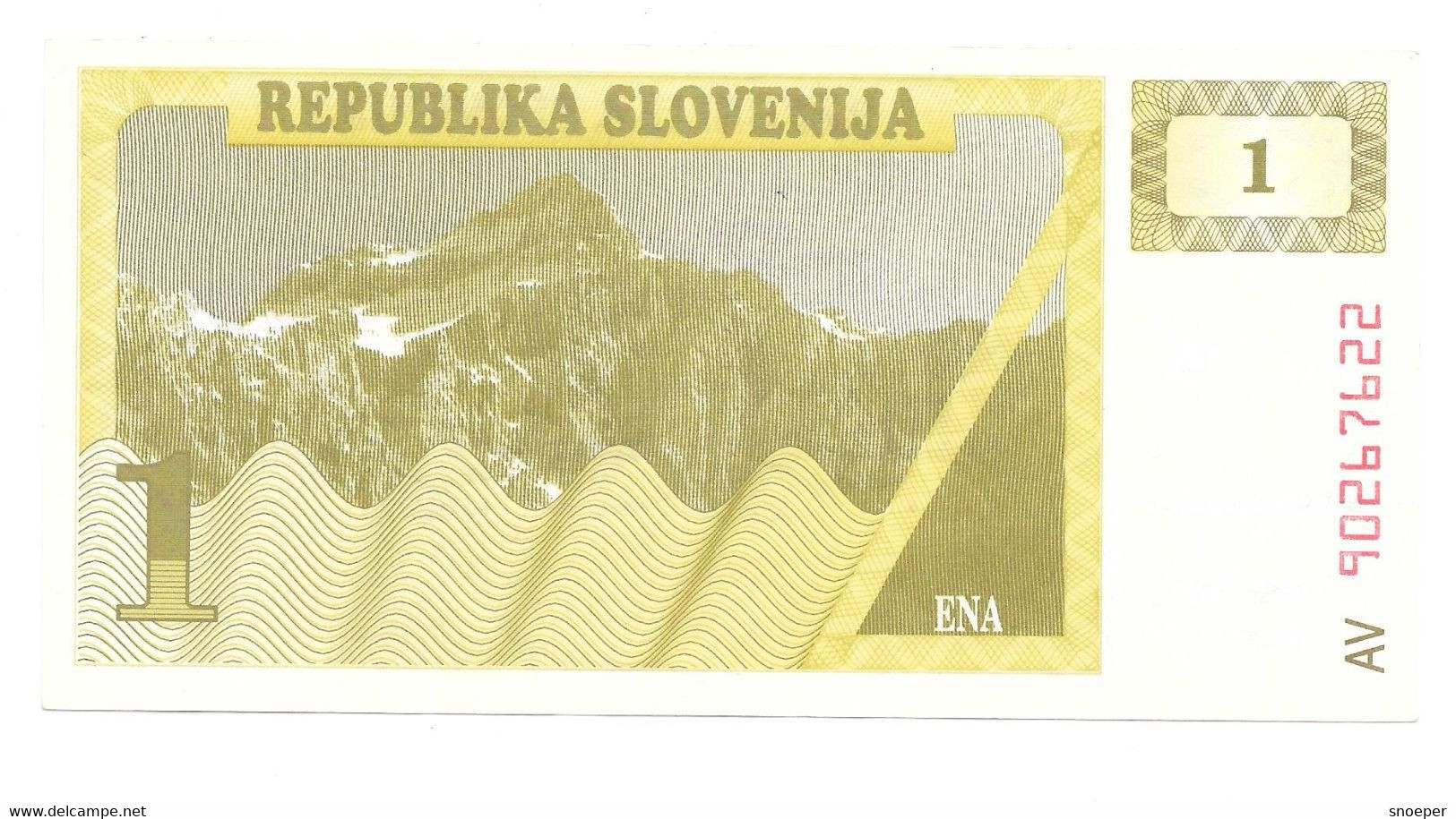 *slovenia 1 Tolar 1990  1  Unc - Slovenië